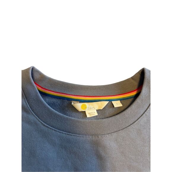 Boden Light Lavender Crew Neck Sweater with Colorful Sleeve Accents - Picture 3 of 10